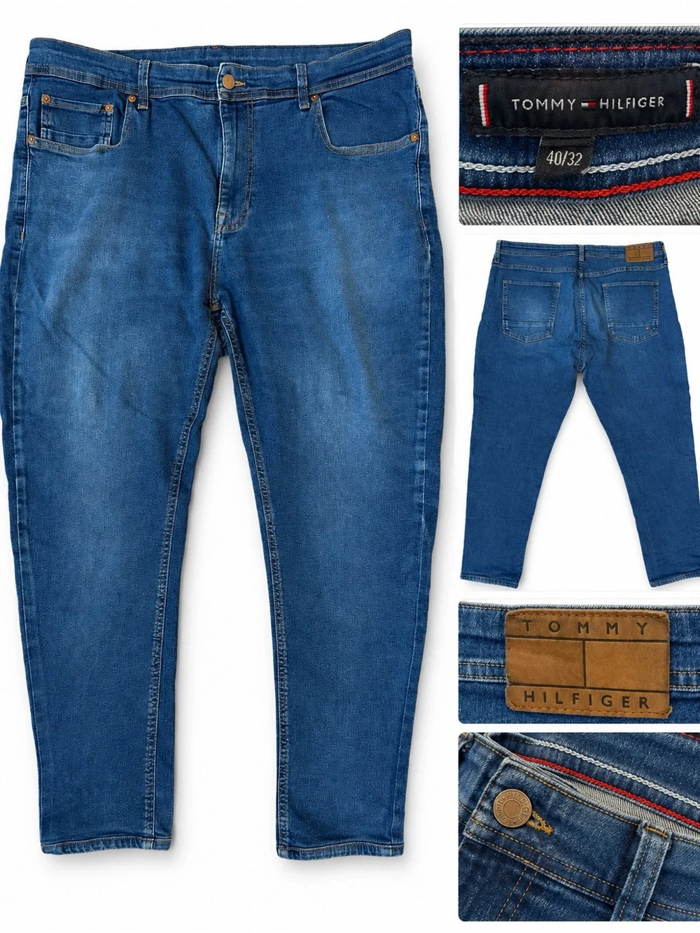 Tommy Hilfiger Men’s Jeans 40x32 Blue Denim Straight Leg Classic Fit